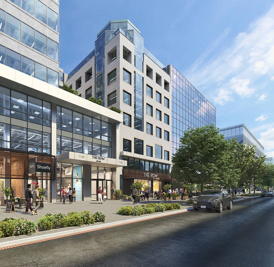 Front entrance view of The Row from the street