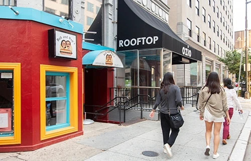 Entrance to Ozio restaurant