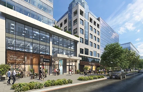 Front entrance view of The Row from the street