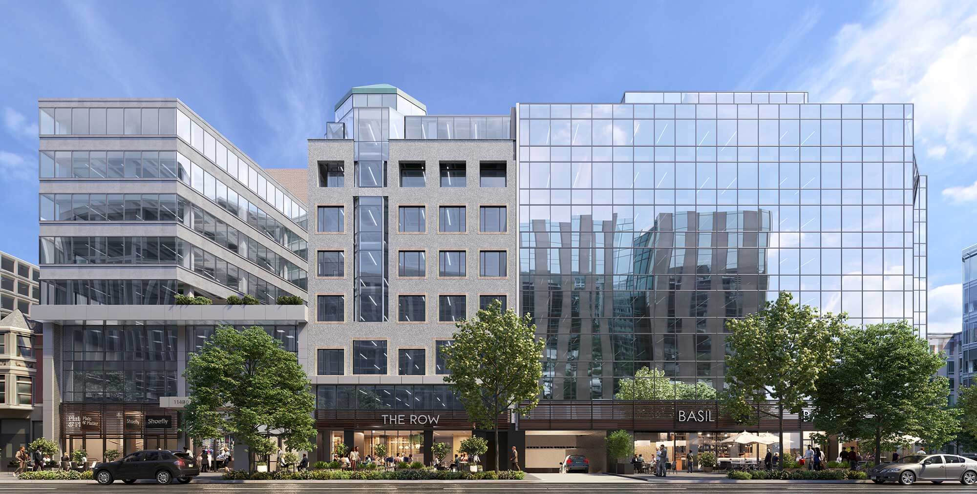 The Row modern commercial building with ground floor retail